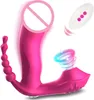 3 I 1 sugande vibratoruppvärmning bärbar dildo vibrator anal vagina klitoris stimulator sex leksaker för kvinnor g-spot 240126