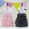 Dog Apparel Spring/Summer Butterfly Skirt Solid Clothes Dress Pet Polyester Princess Costume