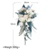 Fleurs de mariage Vintage Champagne Bouquet Cascade Mariée Demoiselle D'honneur Main Attachée Fleur Artificielle Fête Fête Maison Décor De Noël