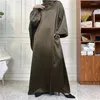 Этническая одежда Рамадан Атласная Абая Турция Ислам Пакистан Мусульманский хиджаб Скромное длинное платье Абая для женщин Халат Longue Femme Musulmane