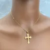 Pendant Necklaces Gold Plated Stainless Steel Necklace For Women With Cross Heart Lift Tree Simple Style