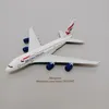 Alliage métal Air British Airways A380 Airlines modèle d'avion moulé sous pression Airbus 380 modèle d'avion w support avion enfants cadeaux 16 cm 240131