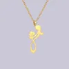 Chains Lemegeton Mom And Baby Necklace For Women Mother's Love Pendant Link Chain Accessories Stainless Steel Jewelry On The Neck