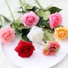 10 szt. Czerwona róża sztuczna kwiat prawdziwy dotyk lateksowy kwiaty sztuczne silikonowe dekoracja bukietu na domowe przyjęcie weselne 240127