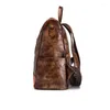 学校のバッグ高品質A4ビンテージグレーイエローレッドコーヒートップグレイン穀物本物の革日デイリーレザーデイリーレザーバックパックカウハイド女性旅行袋M8061