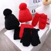 3st Winter baby hatt halsdukhandskar set plysch foder barn beanie nack varmare snö utomhus barn mössor för flickor pojkar 1-5y240125