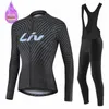 LIV Women Team Winter Cycling Thermal Fleece Bicycle Jersey Set Mtb Clotes Road Bike Uniorme Ropa Ciclismo Invierno 240119