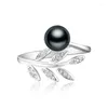 Anelli a grappolo Anello con vera perla d'acqua dolce in argento sterling 925 PUNK naturale per gioielleria raffinata da donna