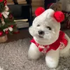 犬のアパレル冬の服の子犬のクリスマスファンシードレス服の犬の赤い