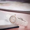 Sinobi Fashin White Ceramic Strap Woman Watches Top Luxury Stainless S Ladies Quartz Wristwatches High Quality Womens Clock 240127
