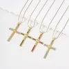 Pendentif Colliers 1PC Personnalité Croix Résurrection Cuivre Micro-Inset Zircon Simple Collier