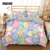 Egg Däcke Cover Set Easter Eggs Cartoon Childish Style Twin Bedding Kids Teens Double King Size Polyester Quilt 240131