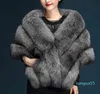 fashion Winter cold weather faux fox fur pashmina super large patchwork wraps bride shawl luxurious warm scarf stole2436991