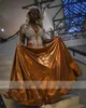 Brown O Neck Long Prom Dress for Black Girls 2024 Pärled Crystal Birthday Party Gowns Mermaid Formal Gown Robe de Bal 322