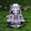 3 Pcs Yoga Elephant Figurine Resin 3D Craft Animals Ornament Sculpture Desk Decor Unique Gift for Family Friend 240124