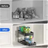 kitchen Organizer Under Sink Sliding Drawer Storage Rack 2 Tier Multipurpose Holder for Kitchen 240125