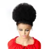 Afro Kinky Curly Drawstring Ponytail Human Hair Clip in Extensions Brasiliansk remy hår 10 tum naturligt färg hårbulle 240122