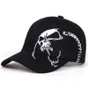 Ball Caps Outdoor Sports Hats Cotton Baseball Men Black Skull Cap Skeleton Bone Embroidery Sport Cool