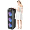 ZQS8303 Three 8inch Bocina Outdoor Mobile DJ Big Music Soundbox LED Disco Lighting 40 High Power Karaoke Bluetooth Sers 240126