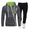 Men's Tracksuits Sets Hooded Oblique Zipper Jackets Sweatpants Tracksuit Men Outdoor Casual Sportswear Clothing