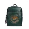 Школьные сумки A4, винтажный черный, красный, коричневый, зеленый, растительного дубления, натуральная кожа, 14 дюймов, женский рюкзак для ноутбука, женская дорожная сумка