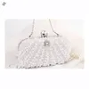 Bolsas de cintura Bolso de embrague de perlas de mujer Promoción Bordado Rhinestone Fiesta de noche Color blanco Bolsos de hombro