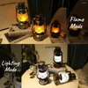 Portable Lanterns Retro Vintage Camping Hanging Lantern Battery Led Flame Warm Light Nature Hike For Fishing Outdoor Garden Tent Equipment
