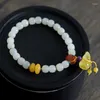 Strand Hetian Jade String 7 8 مم قلادة سوار هدية بسلان المزيج للرجال للنساء هدايا عطلة فاخرة فاخرة المجوهرات