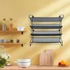 Kitchen Storage 4 Tier Spice Rack Organizer Space-Saving Metal Jar Holder For Cabinet Countertop