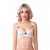 Varsbaby Women's Sexy Underwear Bow Shoulder Strap Half Cup Underwire Lace Bra 240131
