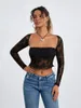 Damen Tanks Frauen Y2K Spitze Ausgehen Tops Durchsichtiges Mesh Langarm Shrug Shirt Cami Tube Top 2 Stück Streetwear