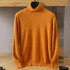 MENS TURTLENECK 100% Mink Cashmere Sweater Men Autumn and Winter Stor storlek Löst stickad tröja Keep Warm Top Men Jumper 240202