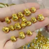 1PCS Pure 999 24K Yellow Gold Bead Men Women DIY Lucky Star Money Bag Pendant 021g 240122