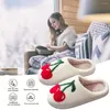 Slippers Dames Casual Fluffy Cosy Cherry Home Katoenen Schoenen Warm Schattig Binnen Voor Winter En Buiten