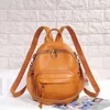 Sacs d'école de haute qualité café jaune Orange noir pleine fleur en cuir véritable femmes sac à dos femme sac à bandoulière dame mode M9898