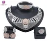 Fashion Crystal Stone Wedding Jewelry Set for Brides Gold Color Necklace Earring Set for Women African Jewelry Set8463942