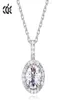 Sidel Round Pendant 925 Sterling Silver Necklace with rovski Crystal Clavicle Chain for Women2424564