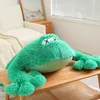 Enorme grande sapo brinquedo de pelúcia recheado bonito animal plushies boneca sapos verdes lance travesseiro almofada decoração de casa crianças presente de aniversário para menino 240202