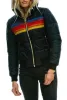 Hbt-kvinnor Rainbow LGBTQ Rand Zipper Hooded Jackets Cotton-Padded Clothes Korean version Vintage Slim Outerwear Oversize XS-3XL