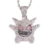 Moda Punk Hip Hop Mulheres Homens Personagens Pingente Colar Cristal Strass Cadeia Colar Criativo Colares Jóias 230920