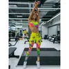 Women's Pants Krismile Women Fashion Printed Sports Bh Elastic High midje Leggings Summer Fitness Yoga Tvådel uppsättning 2024