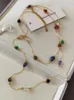 Pendant Necklaces Natural Stone Maillard Colorful Glass Beaded Pearl Necklace Women's Great Sweater Chain