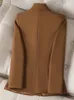 Spring Autumn Brown Black Blazer Women Long Sleeve Single Breasted Office Ladies Jacket Business Work Wear Formal Coat 240119