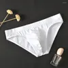 Mutande Intimo da uomo sexy Vita bassa Rigonfiamento Custodia per pene Slip in cotone Morbido traspirante Tinta unita Mutandine comode maschili