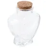 Bottles Small Heart-Shaped Bottle Clear Portable Wishing With Cork Stoppers Drift