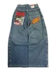 Y2K Kleidung Cargohose Herren JNCO Bestickte hochwertige Jeans Hip Hop Streetwear Baggy Jeans Harajuku Vintage Jeans mit weitem Bein 240126