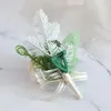 Decorative Flowers 2pcs Artificial Corsage Wrist Flower Set Wedding Accessories For Grooms Bridal Groomsmen Bridesmaids