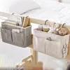 Sacos cosméticos grande multifuncional saco organizador bolso gancho pendurado armazenamento acessórios cama do bebê cesta de fraldas