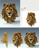 Resin Simulation Animal Head Wall Hanging Wolf Status Lion Figure Bar Mural Sculptures Ornaments Home Decor Accessories 240202