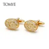 Män manschettknappar Tomye XK21S025 Högkvalitativ lyxig Zircon Gold Musical Note Formell Business Texudo Shirt Wedding Cuff Links Gifts 240130